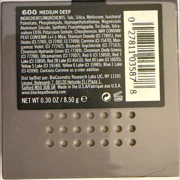 BLK/OPL True Color Ultra Matte Foundation Powder - 600 Medium Deep Net Wt 0.30oz - Picture 2 of 6